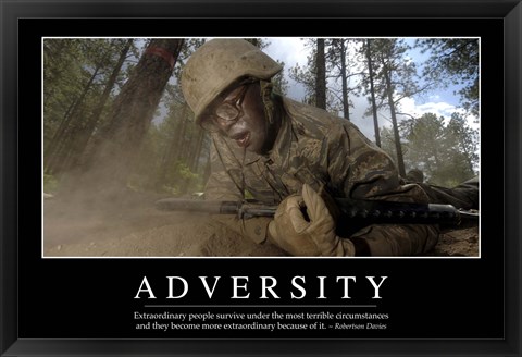 Framed Adversity: Inspirational Quote and Motivational Poster Print