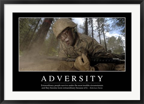 Framed Adversity: Inspirational Quote and Motivational Poster Print