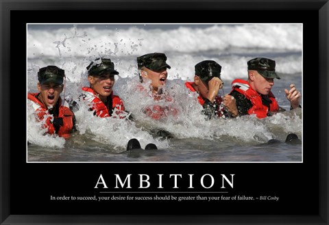 Framed Ambition: Inspirational Quote and Motivational Poster Print