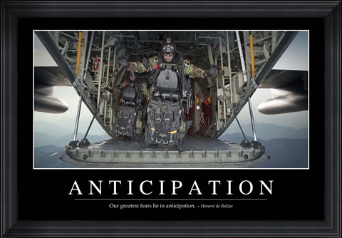 Framed Anticipation: Inspirational Quote and Motivational Poster Print