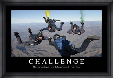 Framed Challenge: Inspirational Quote and Motivational Poster Print