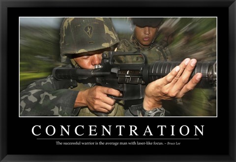 Framed Concentration: Inspirational Quote and Motivational Poster Print