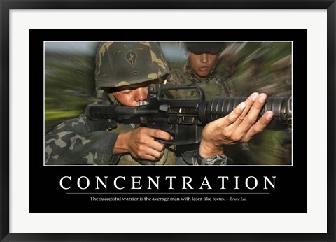 Framed Concentration: Inspirational Quote and Motivational Poster Print