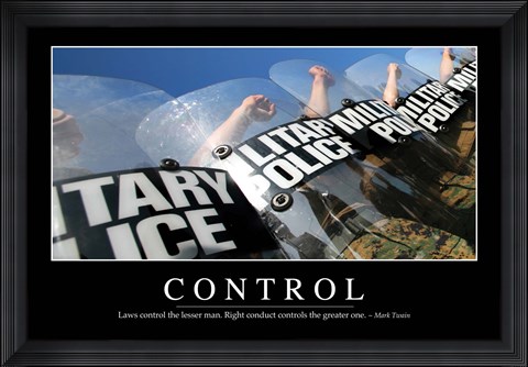 Framed Control: Inspirational Quote and Motivational Poster Print