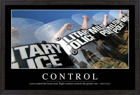 Framed Control: Inspirational Quote and Motivational Poster Print