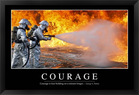 Framed Courage: Inspirational Quote and Motivational Poster Print