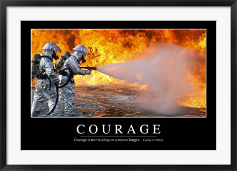 Framed Courage: Inspirational Quote and Motivational Poster Print