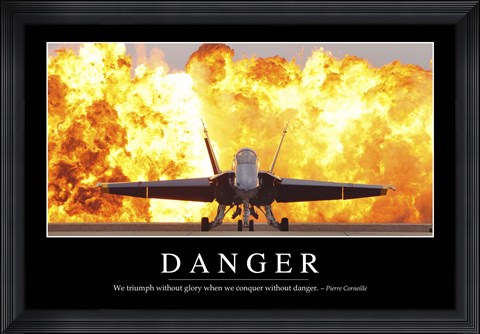 Framed Danger: Inspirational Quote and Motivational Poster Print