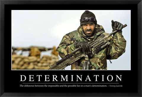 Framed Determination: Inspirational Quote and Motivational Poster Print