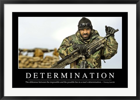 Framed Determination: Inspirational Quote and Motivational Poster Print