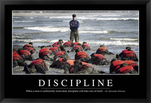 Framed Discipline: Inspirational Quote and Motivational Poster Print