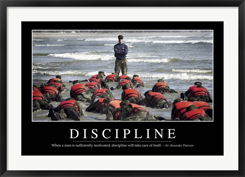 Framed Discipline: Inspirational Quote and Motivational Poster Print