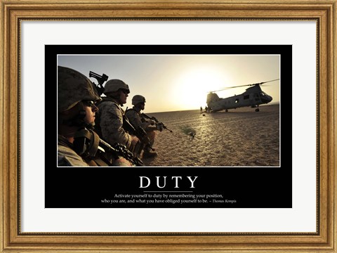 Framed Duty: Inspirational Quote and Motivational Poster Print
