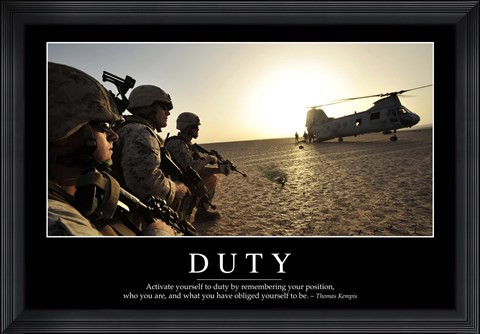 Framed Duty: Inspirational Quote and Motivational Poster Print