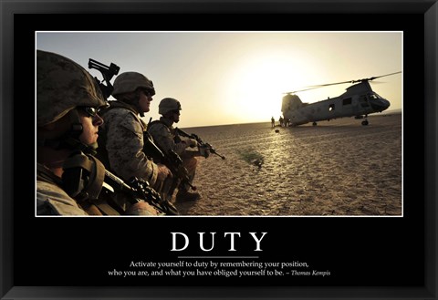 Framed Duty: Inspirational Quote and Motivational Poster Print