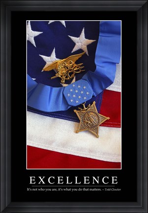 Framed Excellence: Inspirational Quote and Motivational Poster Print