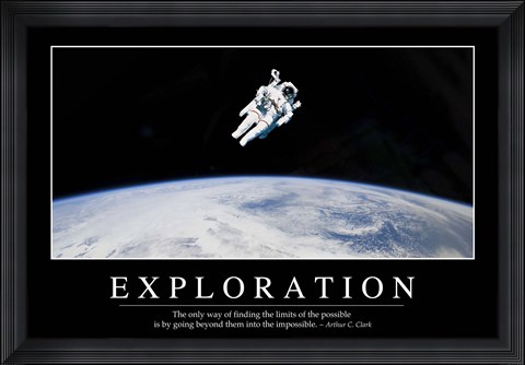 Framed Exploration: Inspirational Quote and Motivational Poster Print