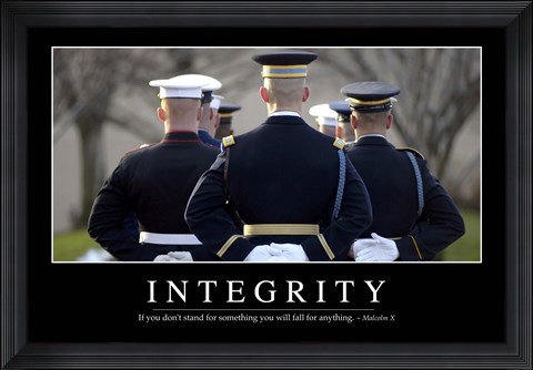 Framed Integrity: Inspirational Quote and Motivational Poster Print
