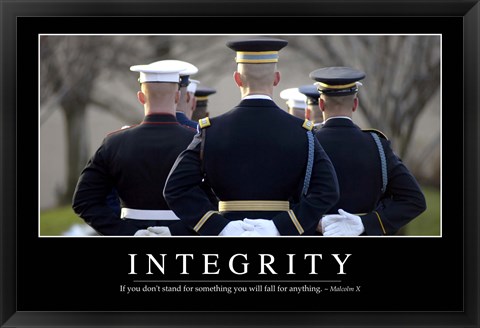 Framed Integrity: Inspirational Quote and Motivational Poster Print