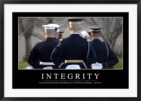 Framed Integrity: Inspirational Quote and Motivational Poster Print