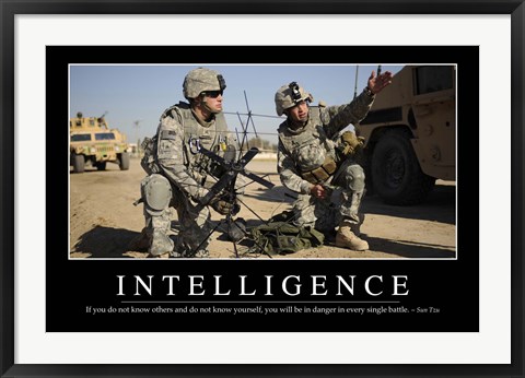 Framed Intelligence: Inspirational Quote and Motivational Poster Print