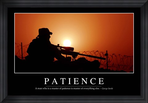 Framed Patience: Inspirational Quote and Motivational Poster Print