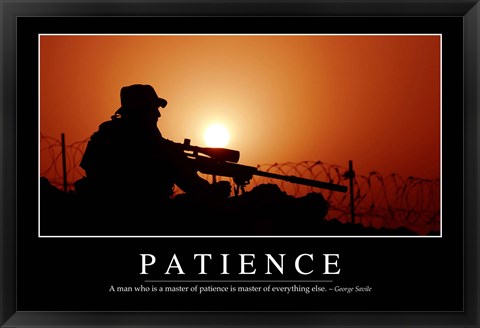 Framed Patience: Inspirational Quote and Motivational Poster Print