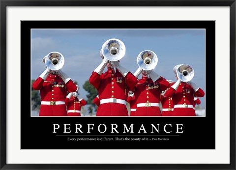 Framed Performance: Inspirational Quote and Motivational Poster Print