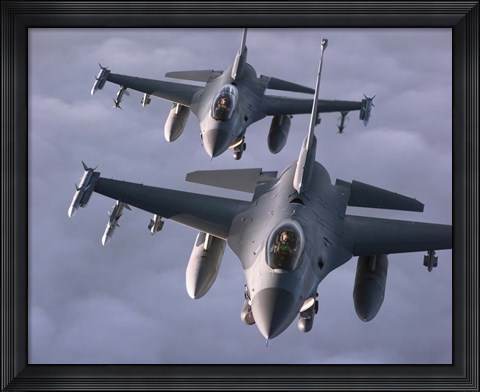 Framed Two F-16 Fighting Falcons Print