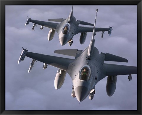 Framed Two F-16 Fighting Falcons Print