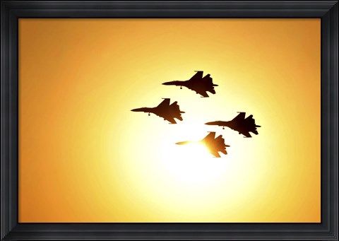 Framed Russian Knights Display Team Aerobatics Print