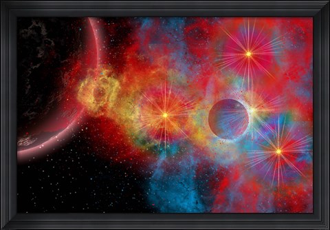Framed Supernova and Stars Print