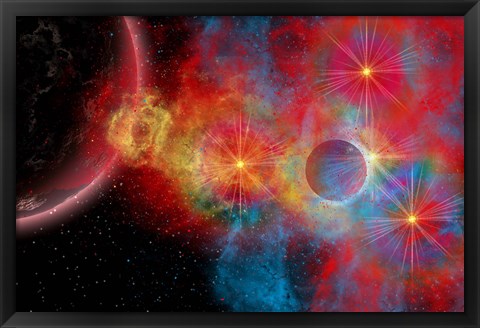 Framed Supernova and Stars Print