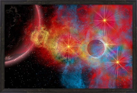 Framed Supernova and Stars Print