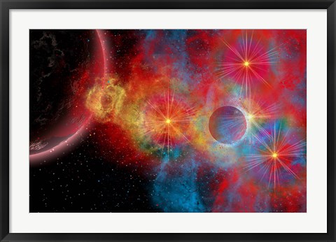 Framed Supernova and Stars Print