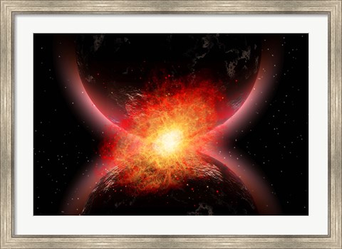 Framed Two Planets Touching Print
