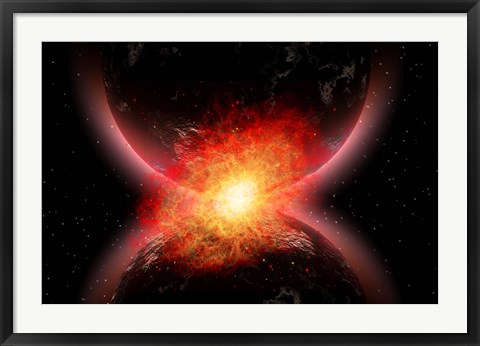 Framed Two Planets Touching Print