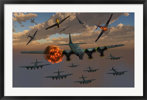 Framed Aerial Combat during WW11 Print
