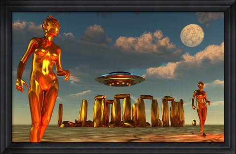Framed Alien Interdimensional Beings Print