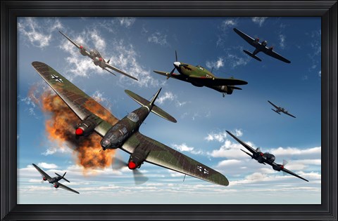 Framed British Hawker Hurricane Print