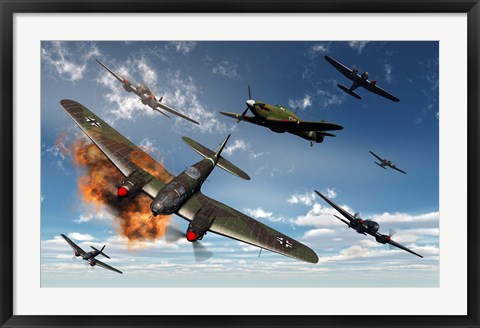 Framed British Hawker Hurricane Print