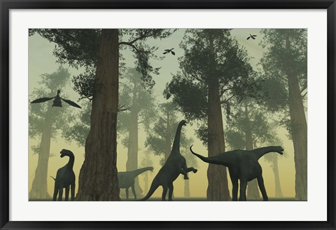 Framed Camarasaurus Dinosaurs Print