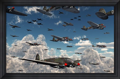 Framed German Heinkel Print