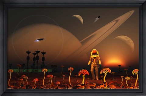 Framed Moon of a Distant Alien World Print