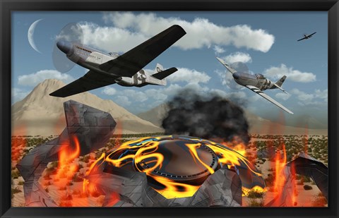 Framed American P-51 Mustang Fighter Print