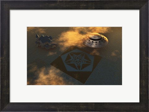 Framed Crop Circles made by Extraterrestrials Print