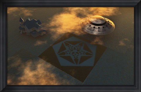 Framed Crop Circles made by Extraterrestrials Print