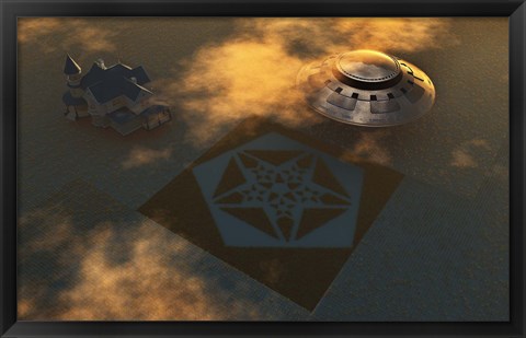 Framed Crop Circles made by Extraterrestrials Print