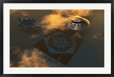 Framed Crop Circles made by Extraterrestrials Print