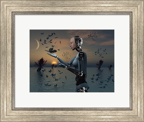 Framed Android and a Butterfly Print